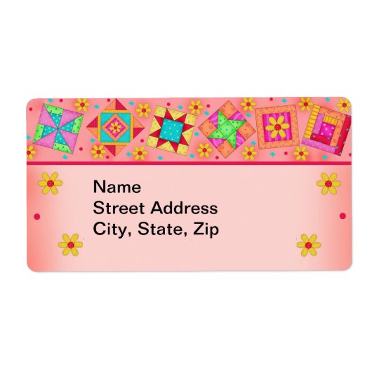 キルトブロックオレンジコーラル出荷ラベル ラベル (正面)