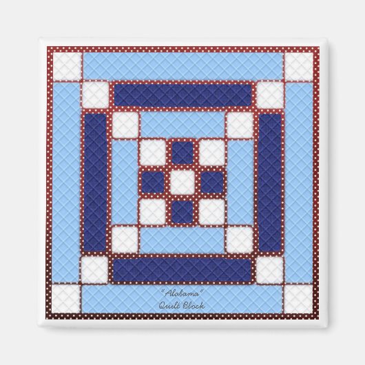 キルトブロックパターン「アラバマ」磁石 マグネット (正面)