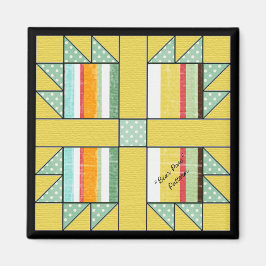 キルトブロックパターン「ベアーポー」角磁石 マグネット