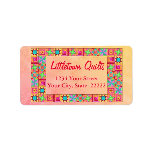 キルトブロックパッチワーク事業差出人住所 ラベル (正面)