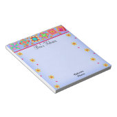 キルトブロックペリウィンクルLavendarメモ帳 ノートパッド (アングル)