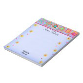 キルトブロックペリウィンクルLavendarメモ帳 ノートパッド (回転)