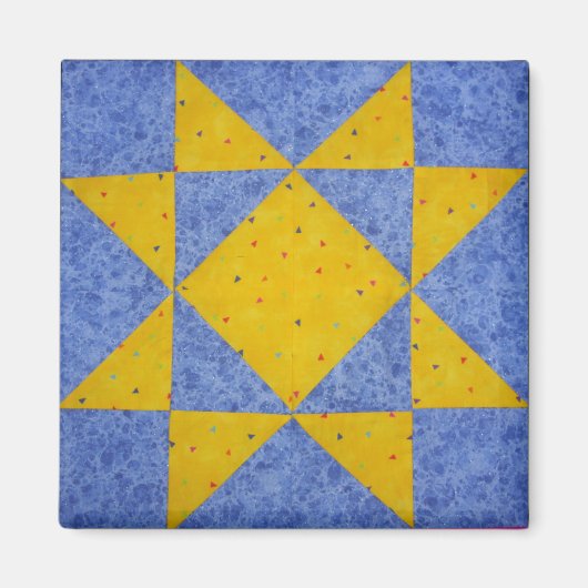 キルトブロックマグネットスターブルー マグネット (正面)