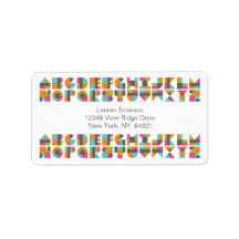 キルトブロックモダンラブレター住所 シール