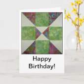 キルトブロック引用文誕生日カード カード (黄色い花)