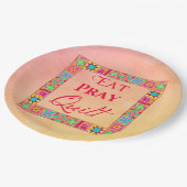 キルトブ縁どック祈トCoral Yellow ペーパープレート (アングル)