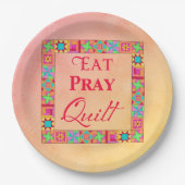 キルトブ縁どック祈トCoral Yellow ペーパープレート (正面)