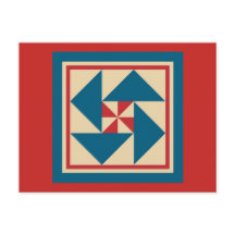 キルトポストカード – 愛国的なスピン（赤）