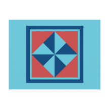 キルトポストカード – Pinwheel (navy/red)