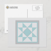 キルトポストカード – Sawtooth Star (ライトブルー) ポストカード (正面/裏面)