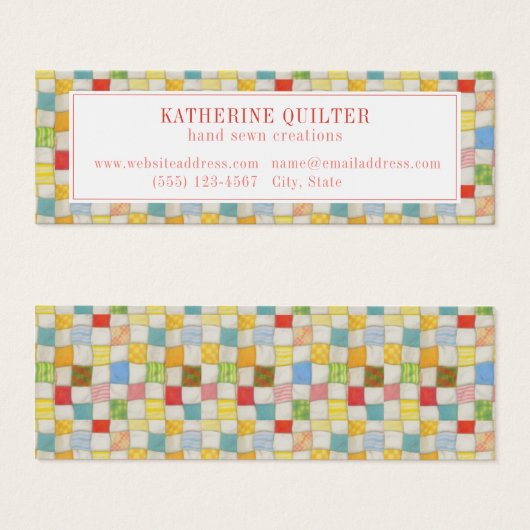 キルトミニ熱狂する名刺 (正面&裏面)