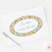 キルトモザイクオーバルマットステッカー 楕円形シール (封筒)