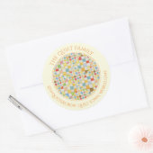 キルトモザイク大ラウンドアドレスシール/クリーム ラウンドシール (封筒)