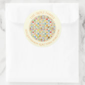 キルトモザイク大ラウンドアドレスシール/クリーム ラウンドシール (バッグ)