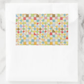 キルトモザイク長方形ステッカー 長方形シール (バッグ)