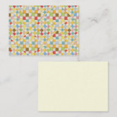 キルトモザイク3.5x2.5フラットカード/クリーム水平 ノートカード (正面/裏面)