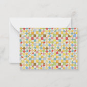 キルトモザイク3.5x2.5フラットカード/クリーム水平 ノートカード (正面)