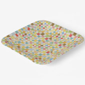 キルトモザイク9"スクエア紙プレート ペーパープレート (傾斜あり)