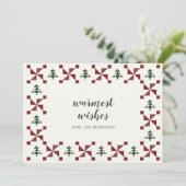 キルトモダンクリスマスツリー休日の非フォトカード 招待状 (スタンド正面)