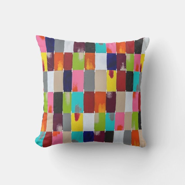 キルトモダン16 x 16屋外装飾用クッション アウトドアクッション (正面)