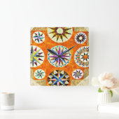 キルトラバーキルティングキルターパターンアメリカーナ スクエア壁時計 (ホーム)