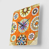 キルトラバーキルティングキルターパターンアメリカーナ スクエア壁時計 (傾斜)