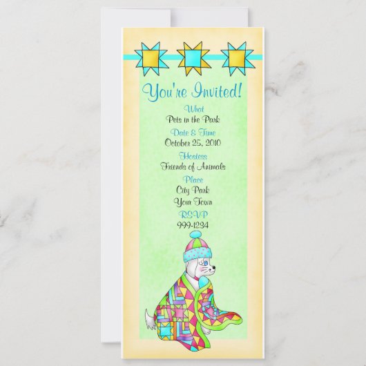 キルトラバードッグ招待状カスタマイズ 招待状 (裏面)