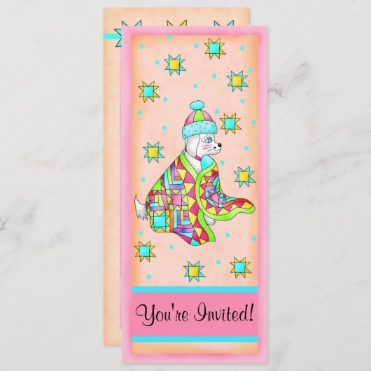 キルトラバードッグ招待状カスタマイズ 招待状 (正面/裏面)