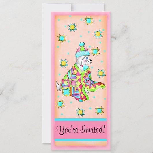 キルトラバードッグ招待状カスタマイズ 招待状 (正面)