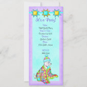 キルトラバードッグ招待状、カスタマイズ可能 招待状 (裏面)