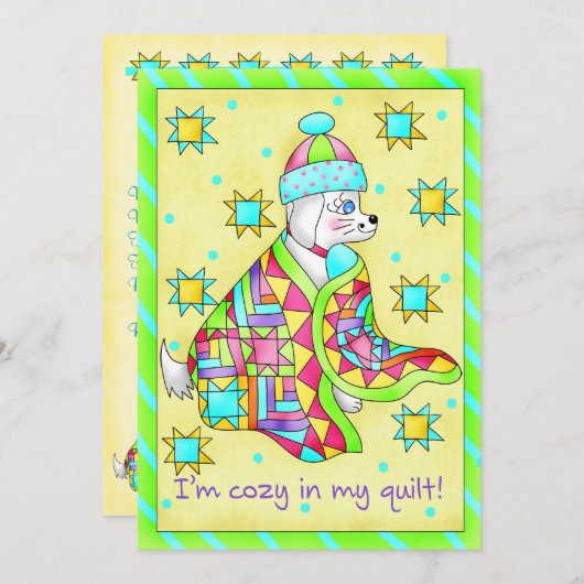 キルトラバードッグ招待状 招待状 (正面/裏面)