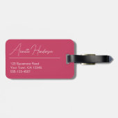 キルトルックピンク水玉模様ラゲッジタグ ラゲッジタグ (裏面横)