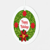 キルトルックリース パーソナライズされた メタルオーナメント (正面左)