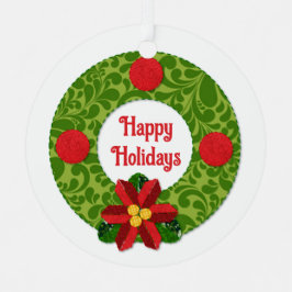 キルトルックリース パーソナライズされた メタルオーナメント