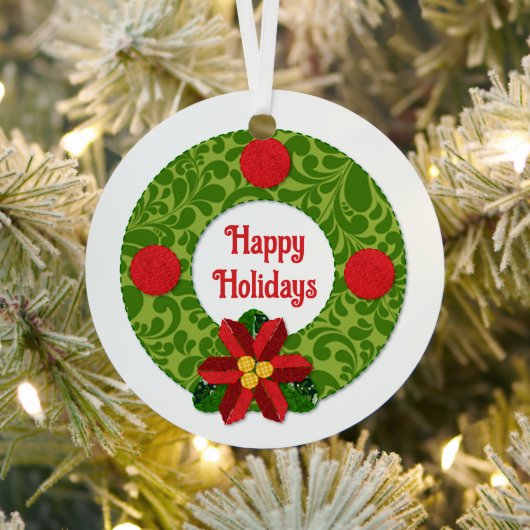 キルトルックリース パーソナライズされた メタルオーナメント (インサイチュ)