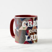 "キルトレおもしろいディ熱狂する"ヴィンテージパッチワークキルト マグカップ (正面左)