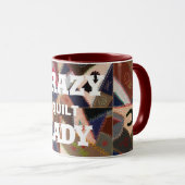 "キルトレおもしろいディ熱狂する"ヴィンテージパッチワークキルト マグカップ (正面右)