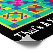 キルト好きへのギフト名言 ヴィンテージブロック パターン パッチ ポスター (角)