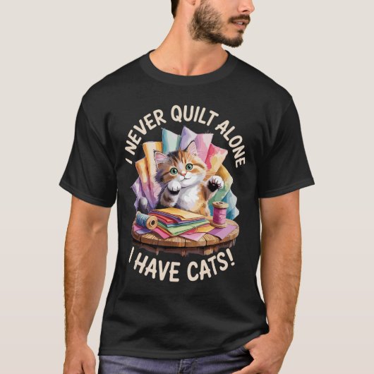 キルト愛好家のための面白いキルティングアート メンズ レディース 縫製 Tシャツ (正面)