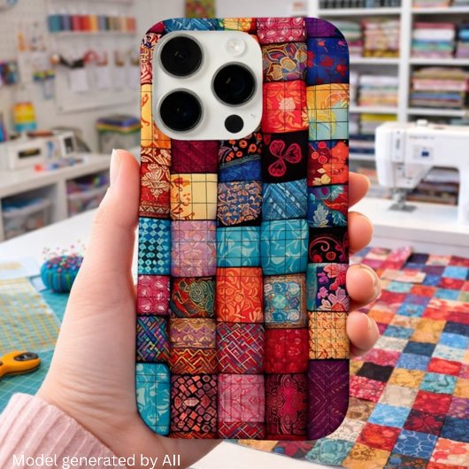 キルト愛好家のデザイン - パッチワークアート iPhoneケース