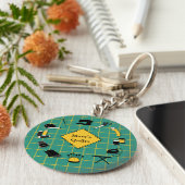 キルト時間ラベルのカスタマイズ キーホルダー (側面)