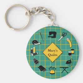 キルト時間ラベルのカスタマイズ キーホルダー