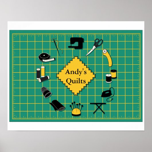 キルト時間ラベルのカスタマイズ ポスター (正面)