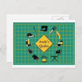 キルト時間ラベルのカスタマイズ ポストカード (正面/裏面)