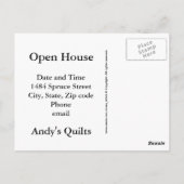 キルト時間ラベルのカスタマイズ ポストカード (裏面)