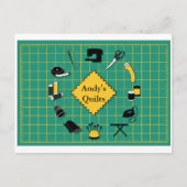 キルト時間ラベルのカスタマイズ ポストカード (正面)