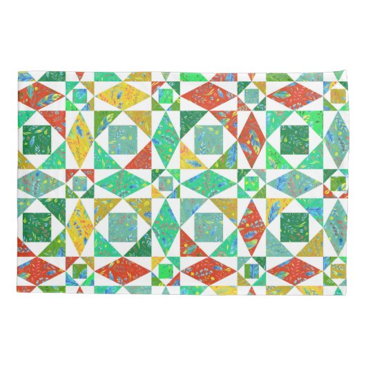 キルト柄パーソナライズされた枕ケース 枕カバー (裏面)