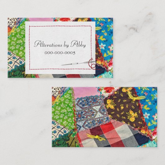 キルト熱狂するとニードルの変更 名刺 (正面/裏面)