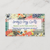 キルト熱狂するカスタム 名刺 (正面)