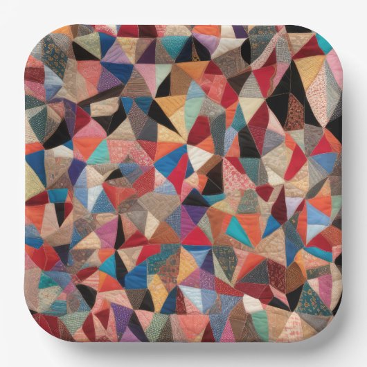 キルト熱狂するデザイン ペーパープレート (正面)